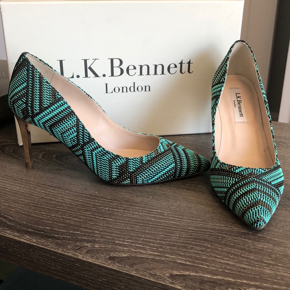 NIB LK Bennett leather Flynn heels Sz 35
